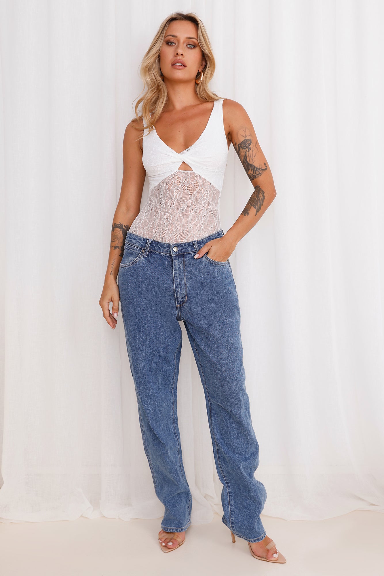 Passion Perfection Lace Bodysuit White