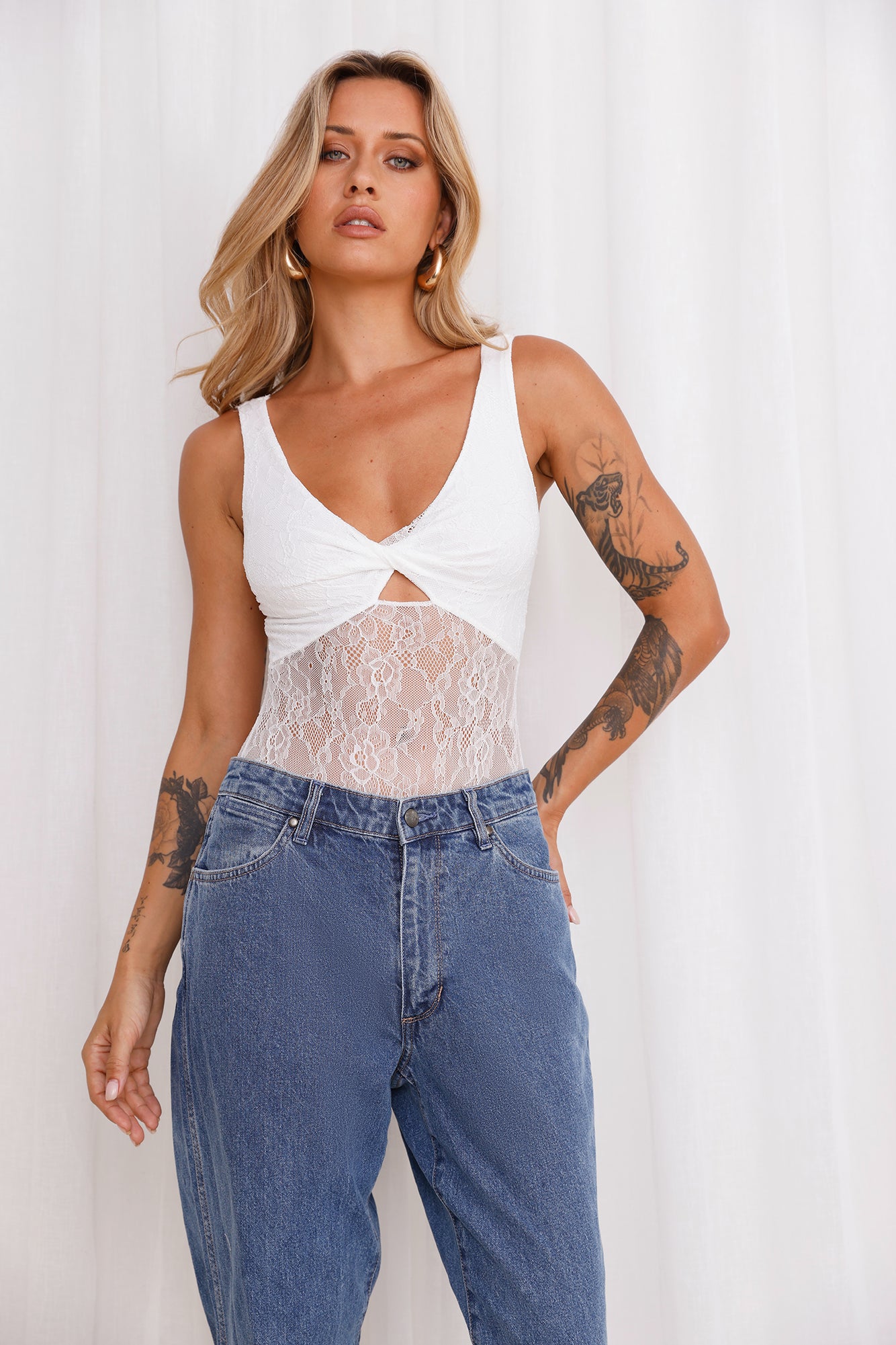 Passion Perfection Lace Bodysuit White