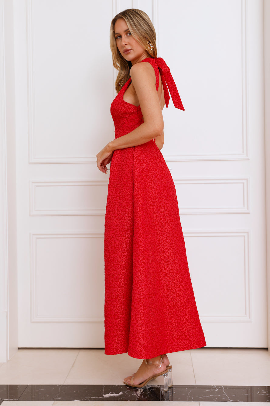 Romance In Paris Maxi Dress Red