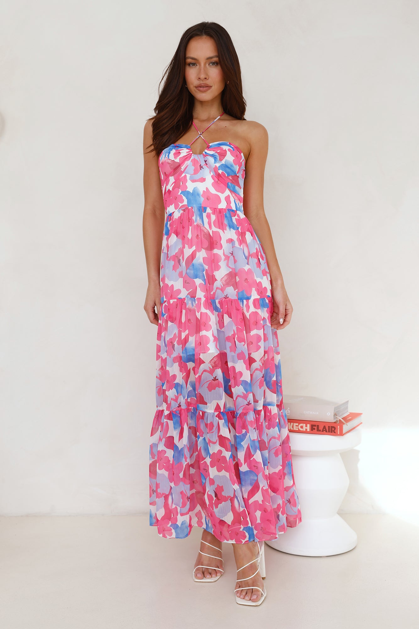 Playlist Halter Maxi Dress Pink