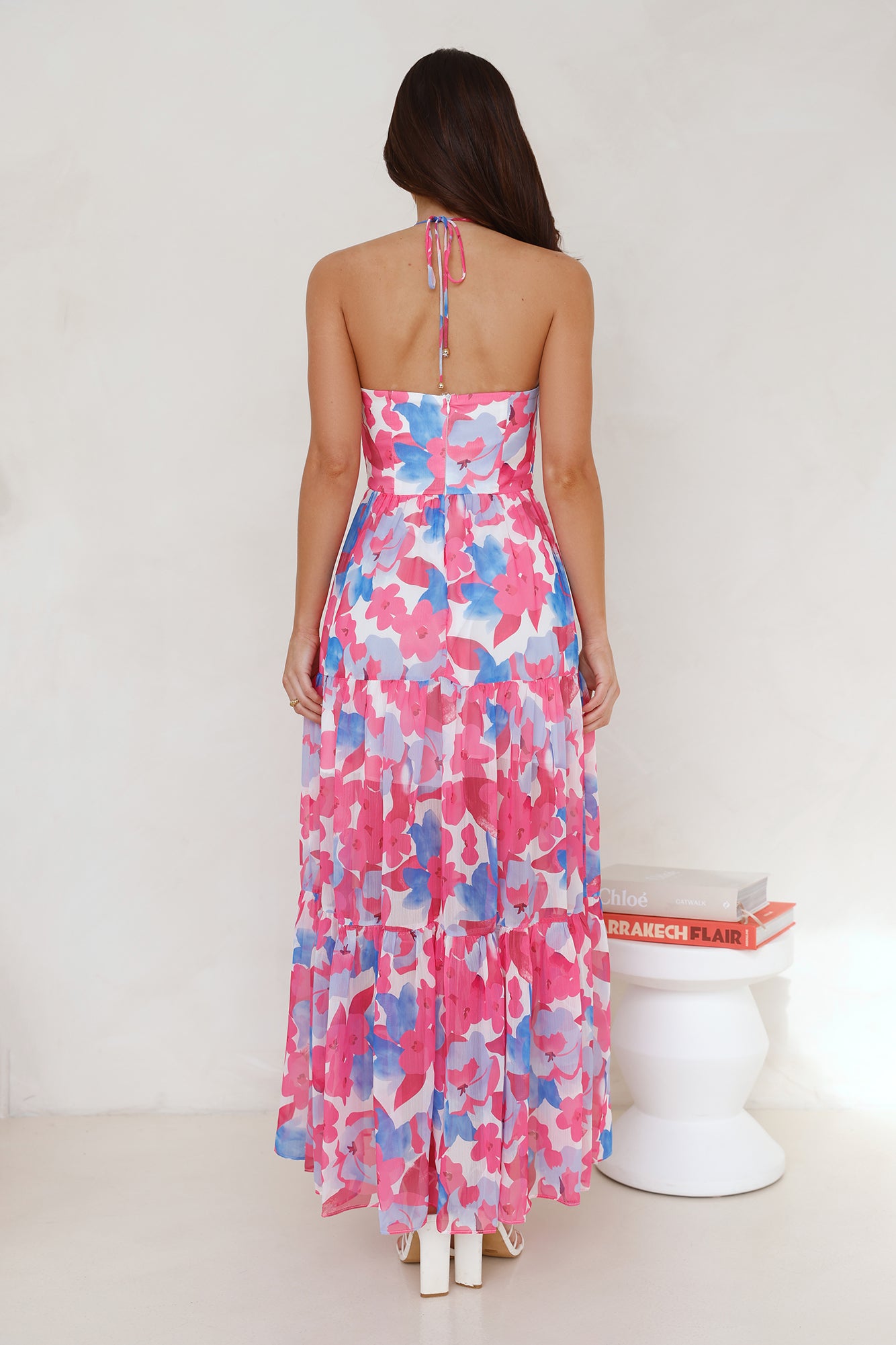 Playlist Halter Maxi Dress Pink
