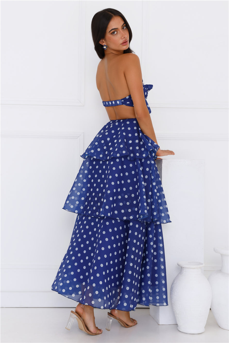 Raining Love Strapless Maxi Dress Navy