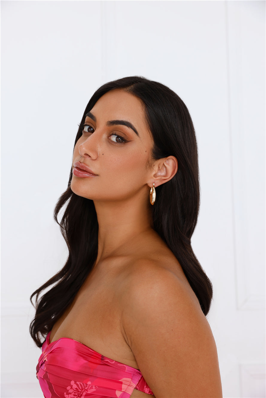 18k Gold Plated Trendsetter Hoop Earrings Gold