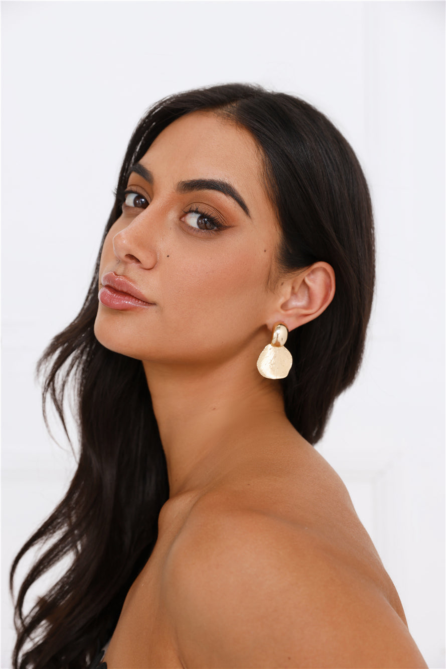 18k Gold Plated Sea Sculpture Earrings Gold
