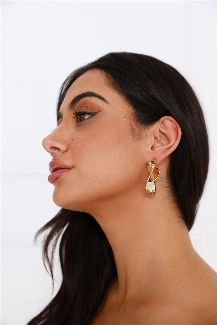 18k Gold Plated Viva Hoop Earrings Gold