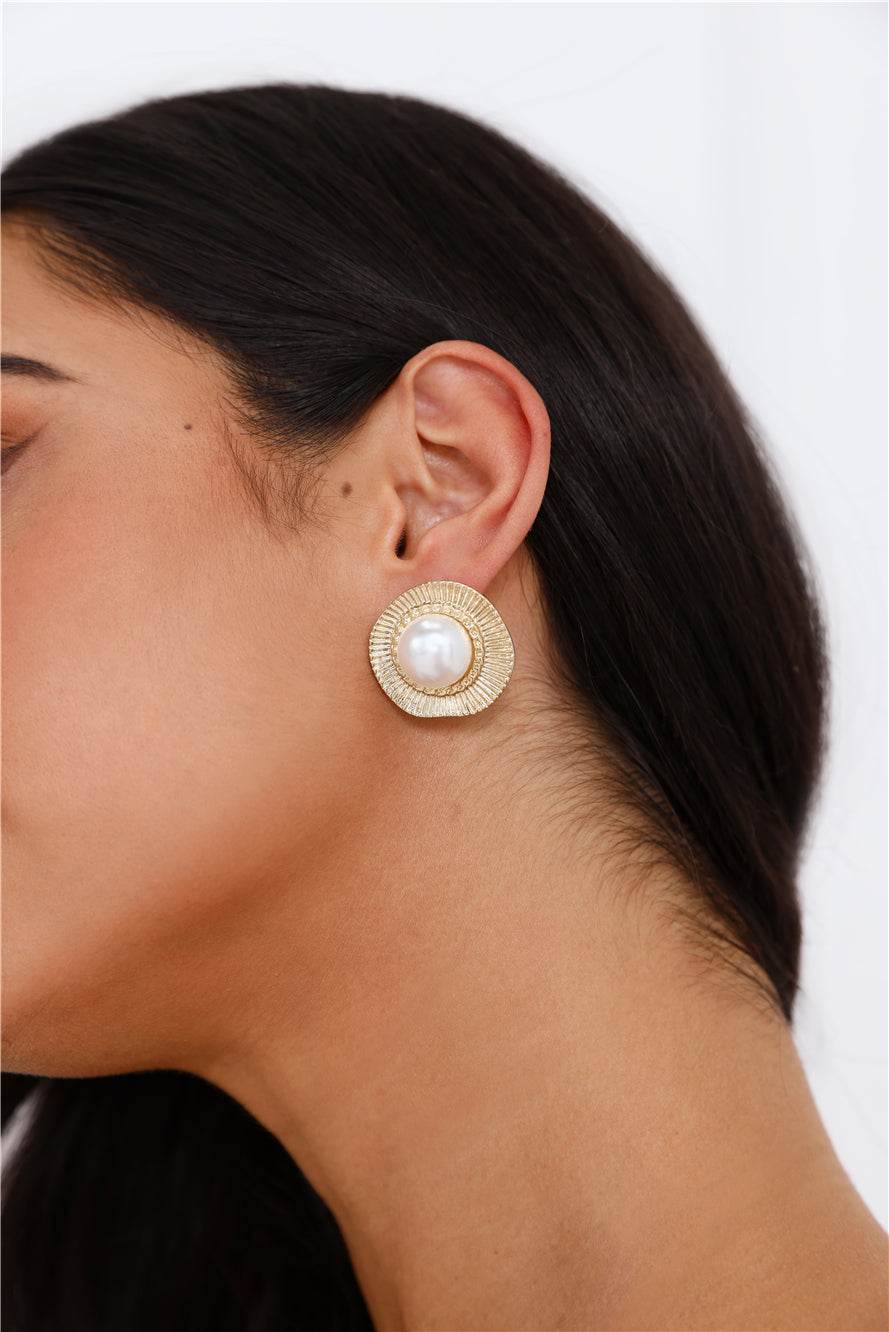 18k Gold Plated Pearl Dream Earrings Gold