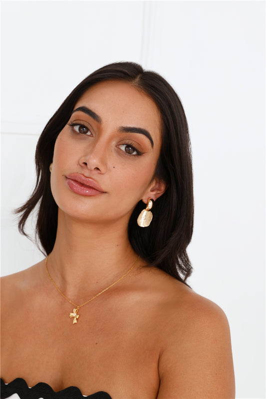 18k Gold Plated Sea Sculpture Earrings Gold
