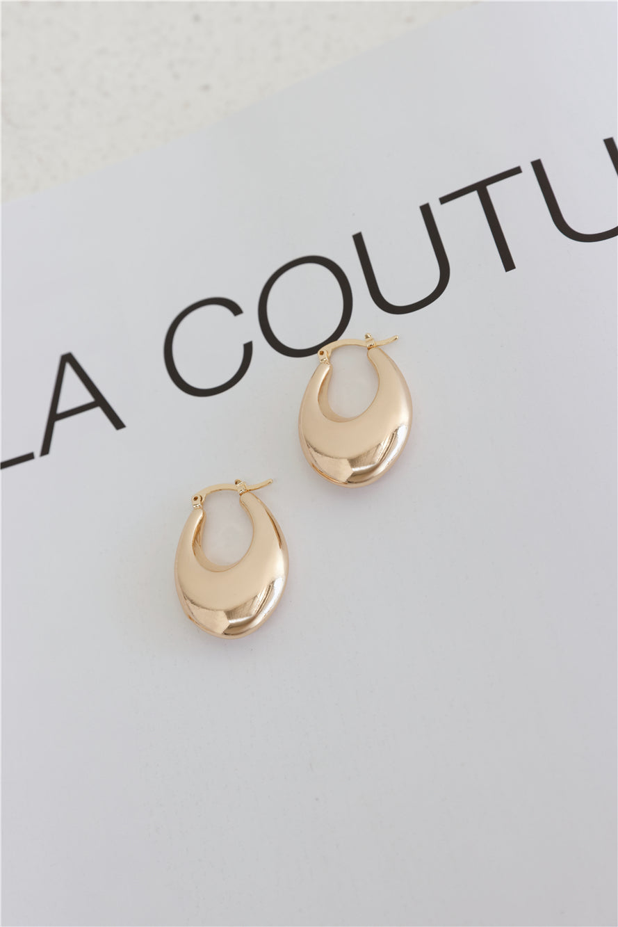 18k Gold Plated Trendsetter Hoop Earrings Gold