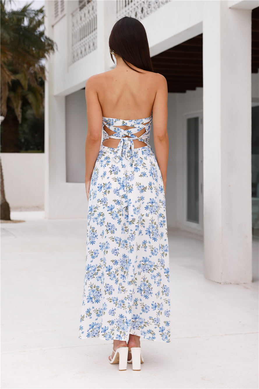 Anika Strapless Maxi Dress White