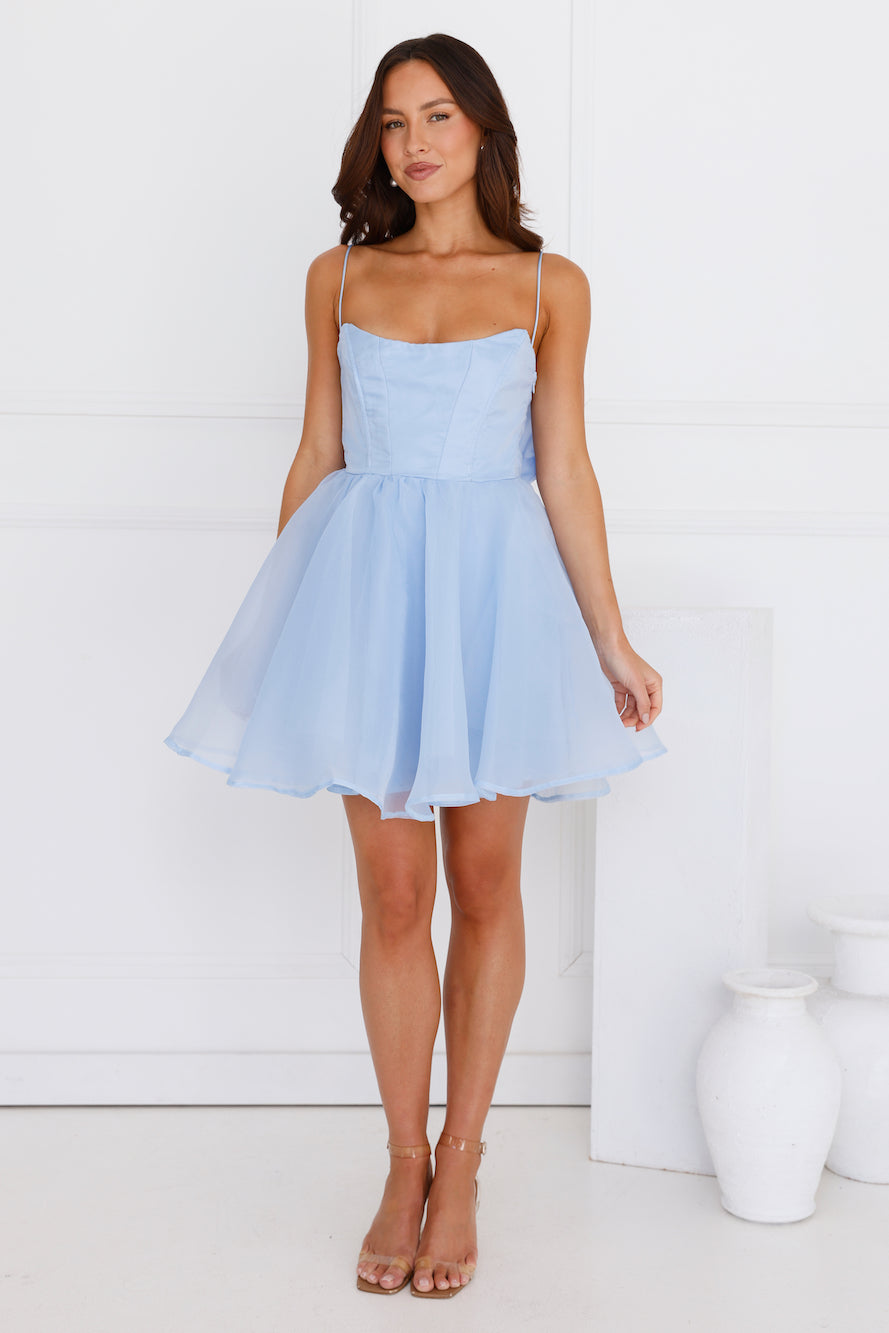 Gorgeous Gatherings Mini Dress Blue