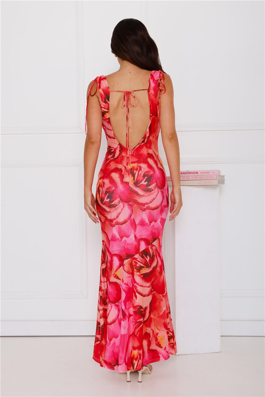 Pop Of Vibrancy Mesh Maxi Dress Pink