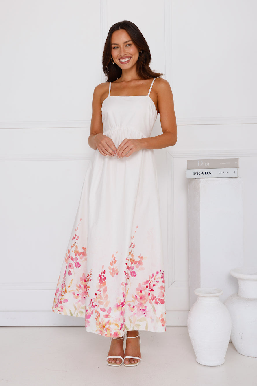 Feminine Maxi Dress White