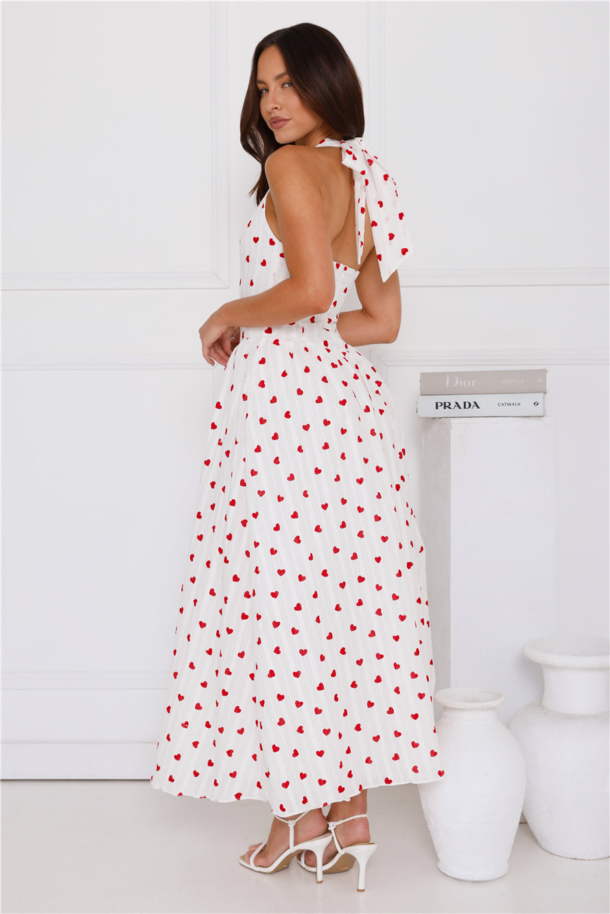 I Love You Halter Maxi Dress White