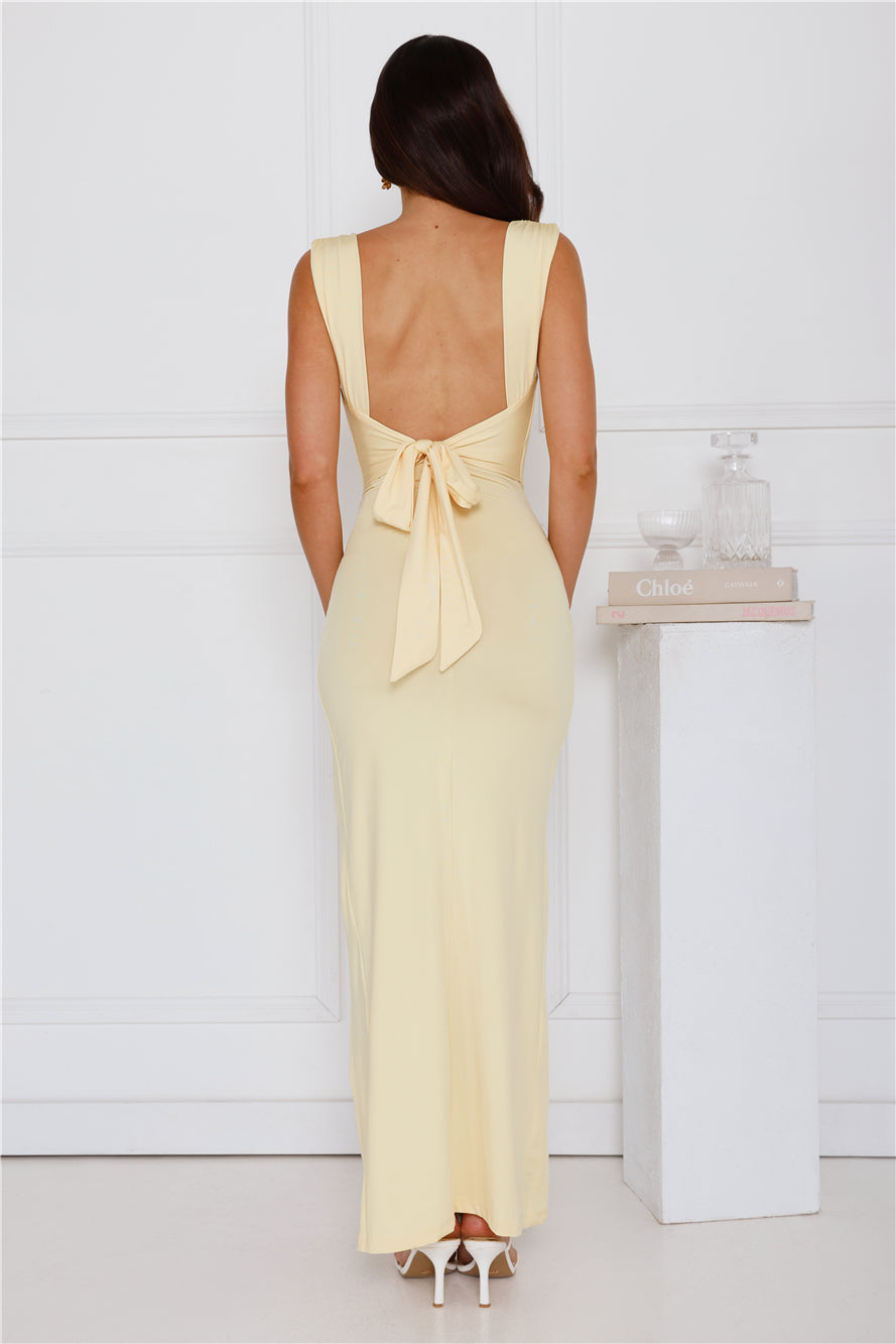 Fitted For You Maxi Dress Yellow
