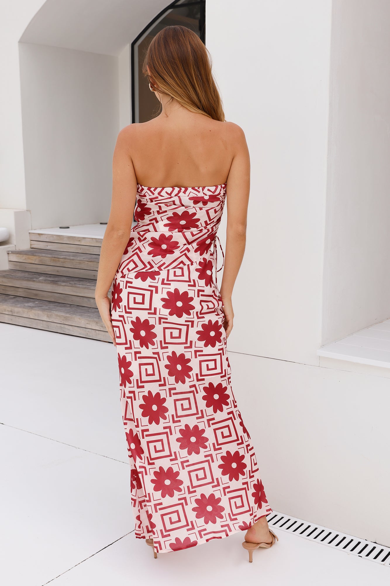 What's On Your Mind Strapless Top Red