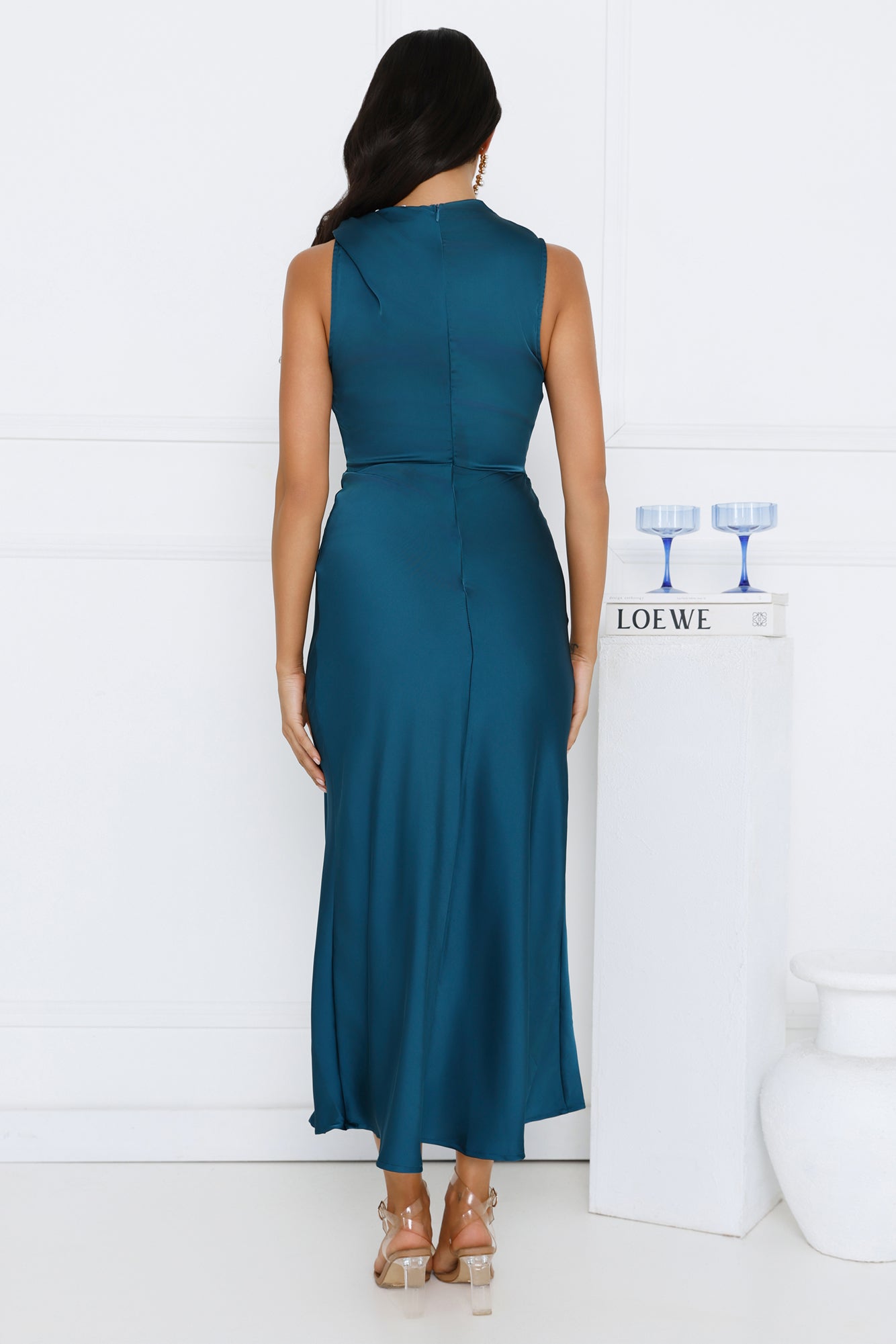 Mirabella Satin Maxi Dress Teal
