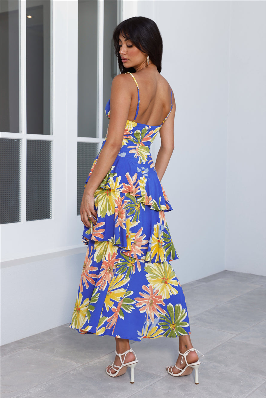 Spring Joy Midi Dress Blue