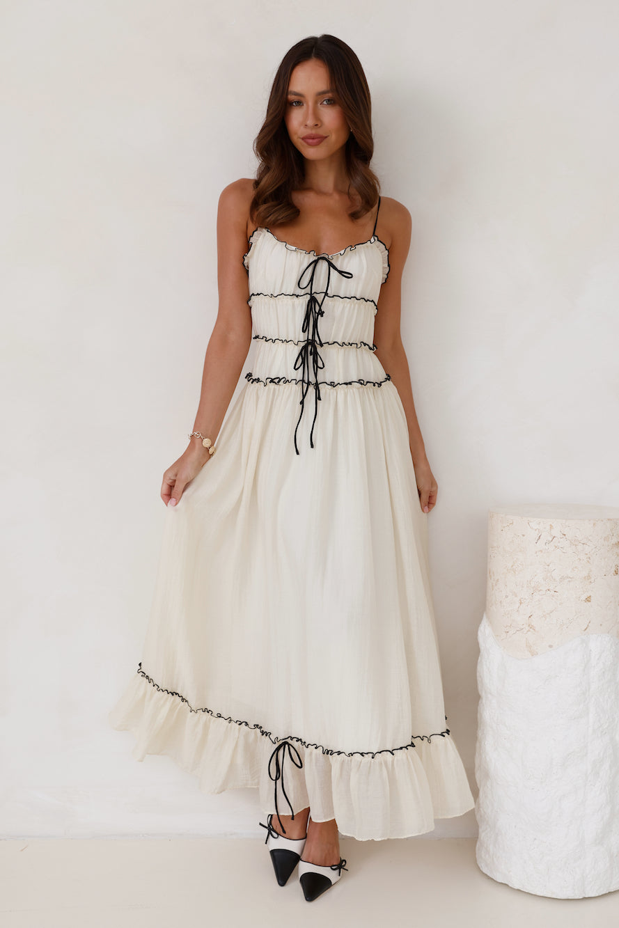 Season Beam Maxi Dress Beige