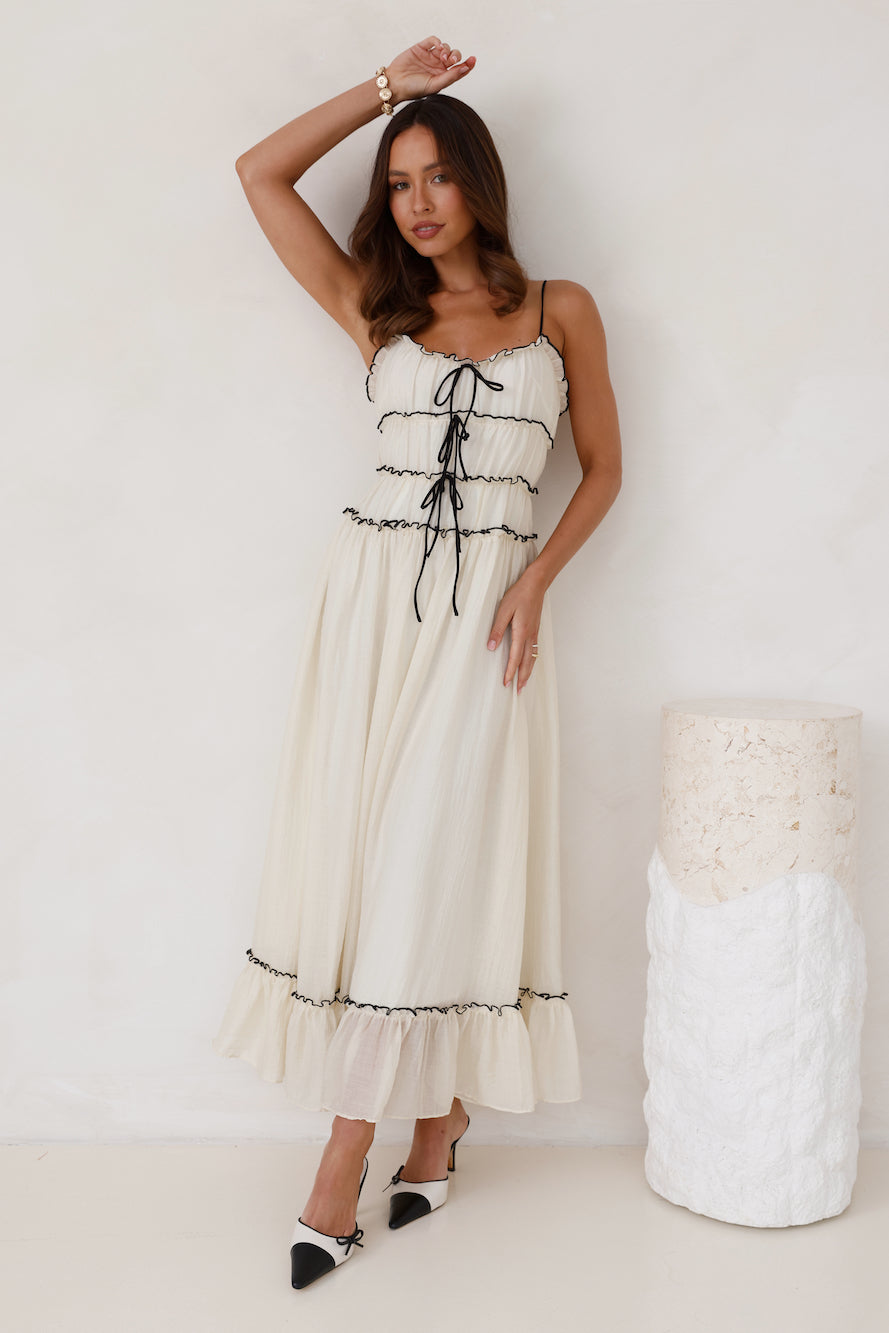 Season Beam Maxi Dress Beige