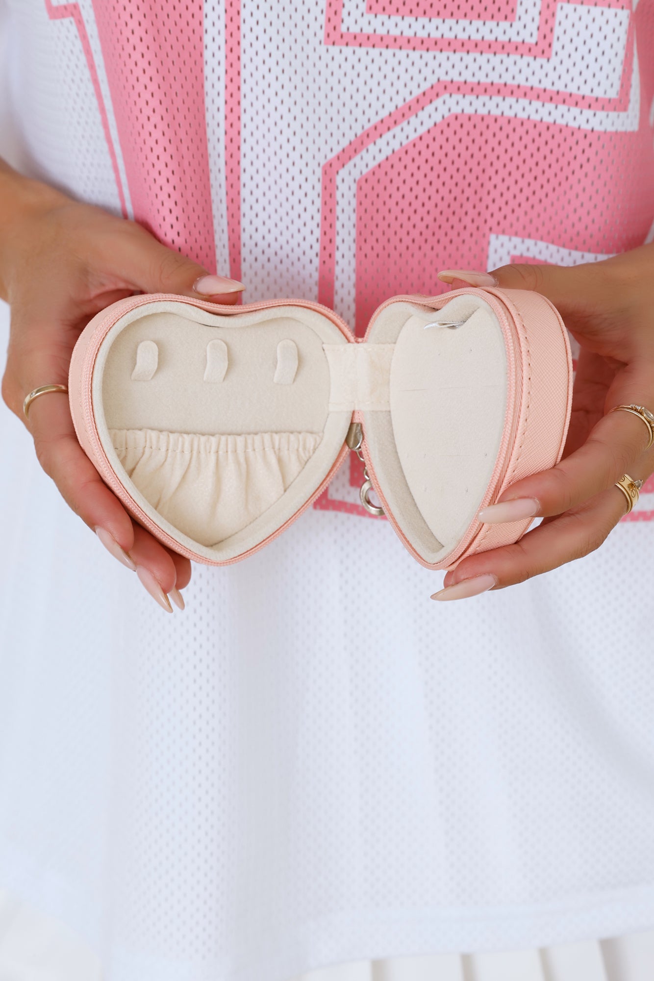 Heart Jewellery Box Pink