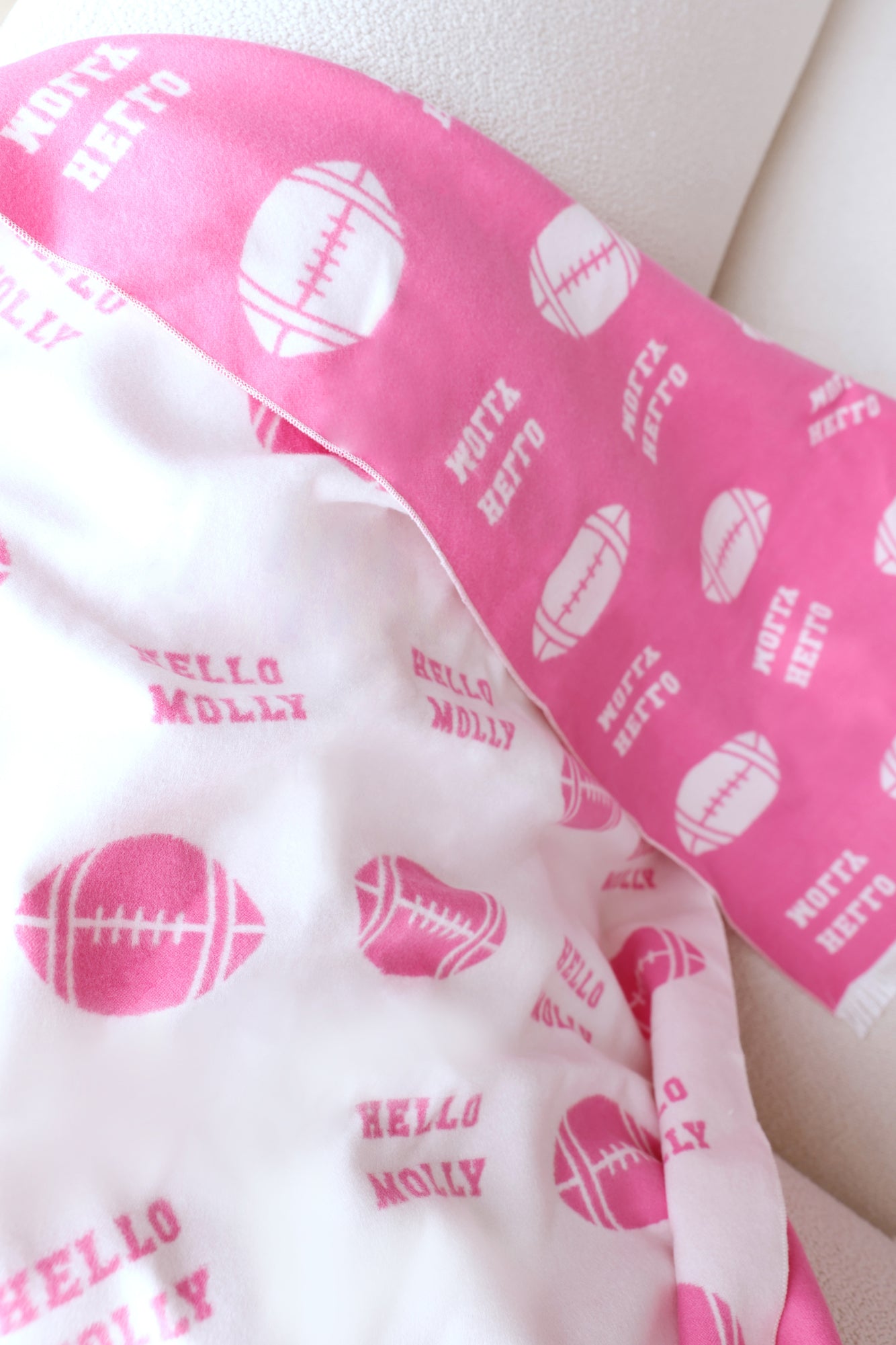 Football Print Scarf Pink