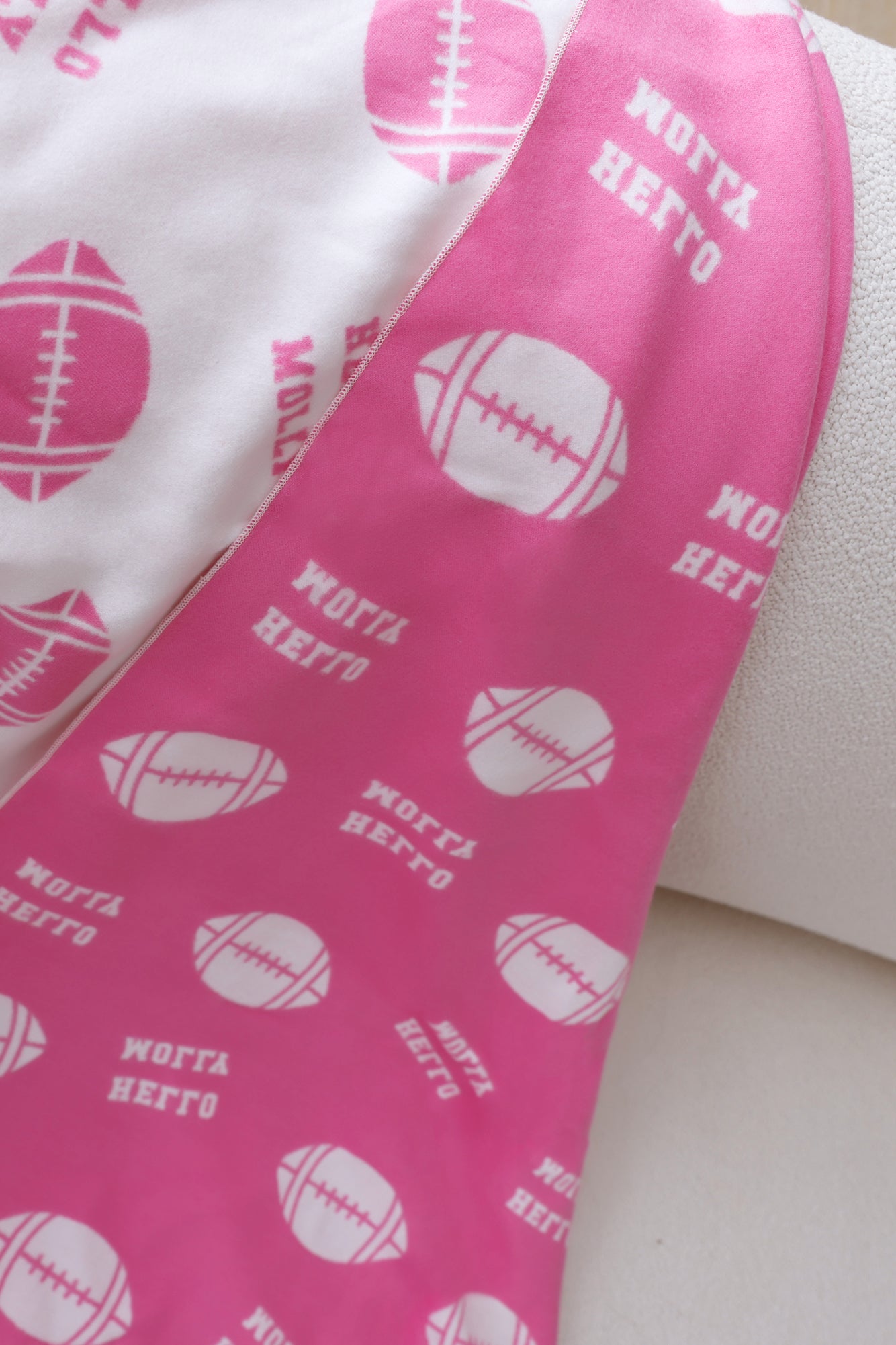 Football Print Scarf Pink