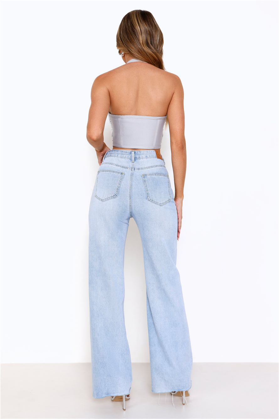 Sequin Edition Halter Corset Crop Top Silver