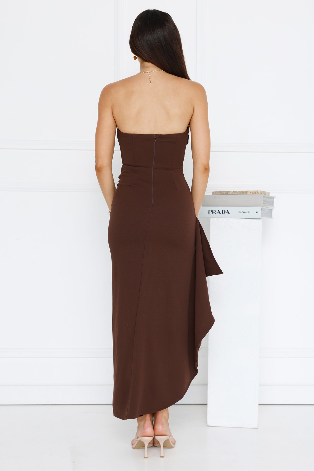 Yes Always Strapless Maxi Dress Chocolate