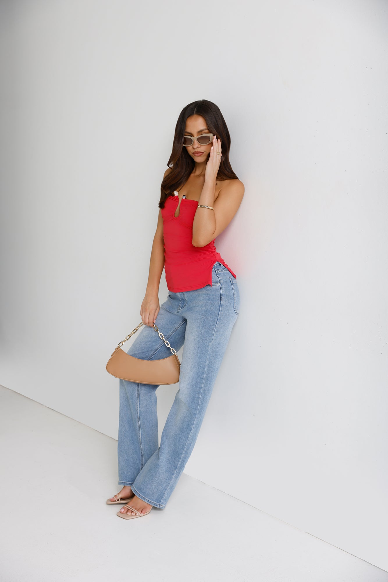 Sunset Spritz Strapless Top Watermelon