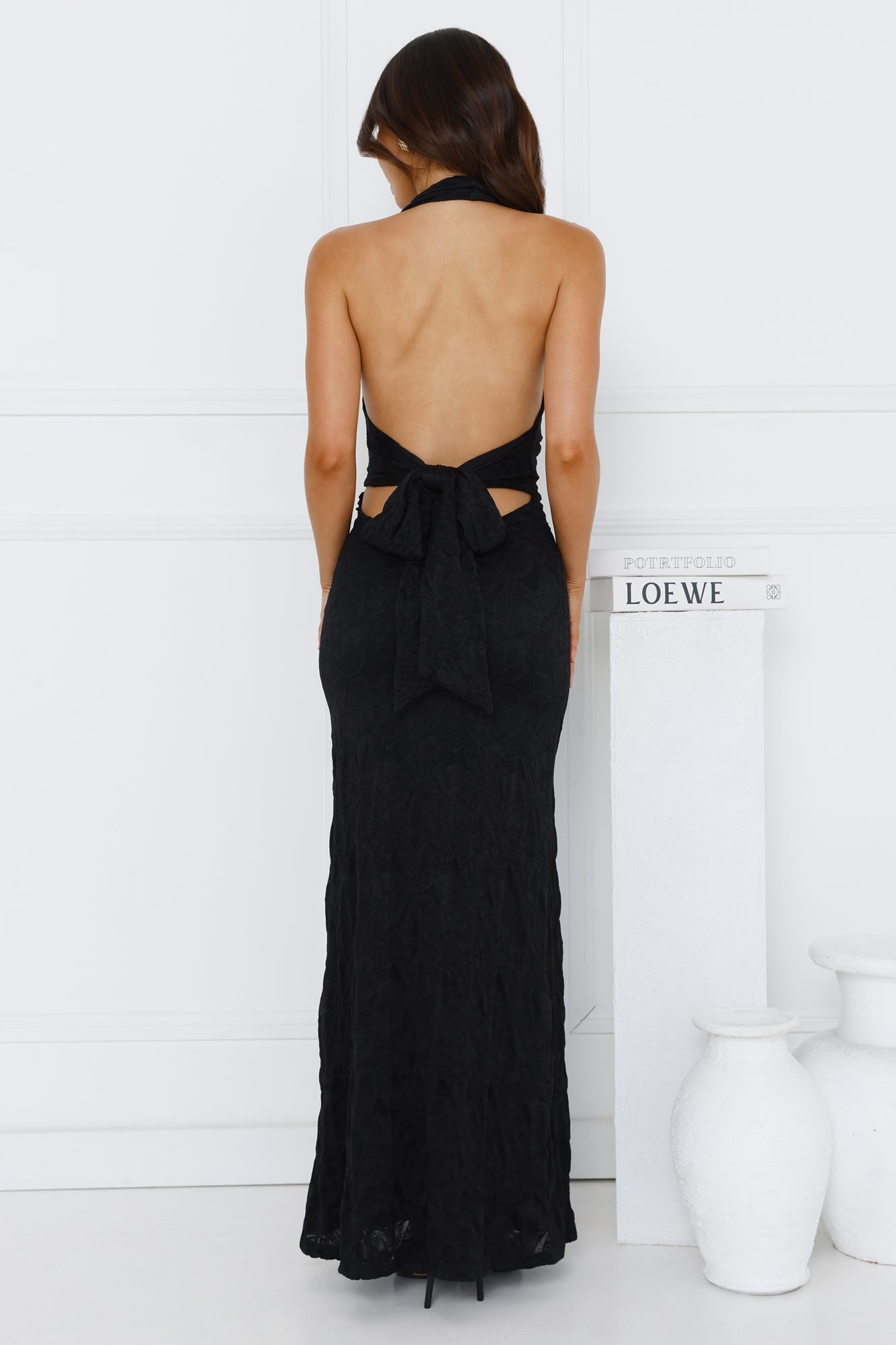 Éclat Affair Halter Maxi Dress Black
