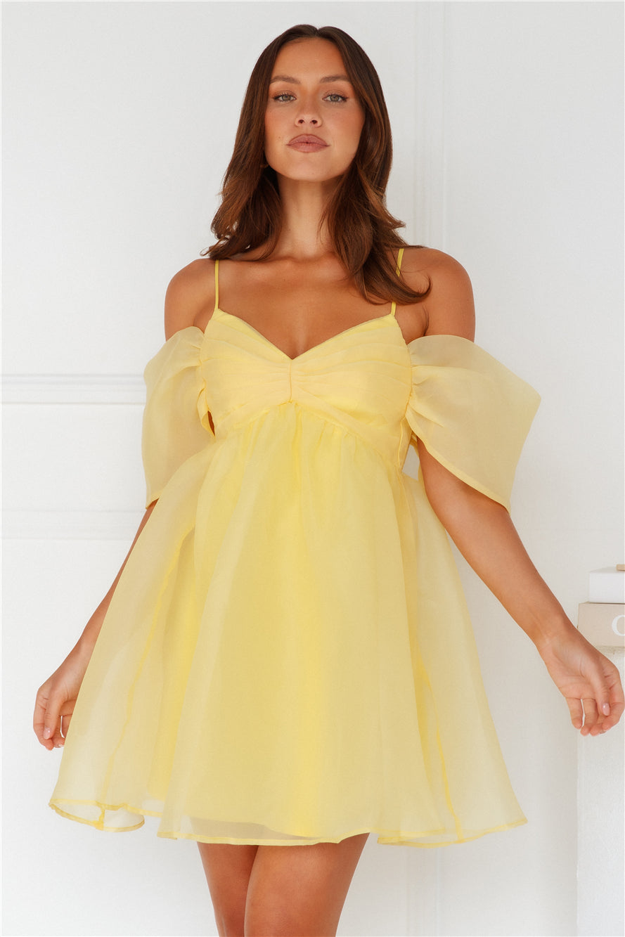 Embracing Formality Mini Dress Yellow