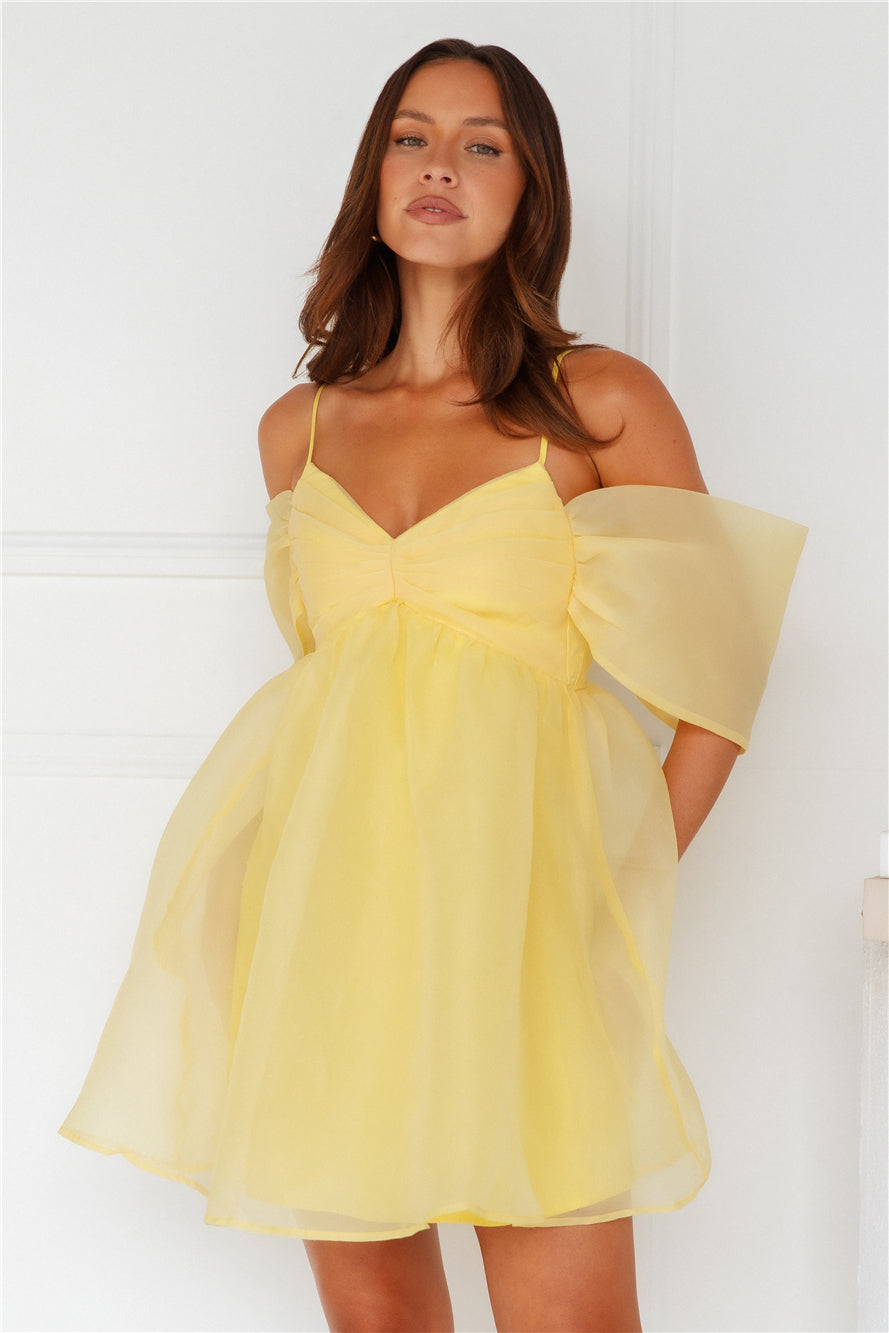 Embracing Formality Mini Dress Yellow