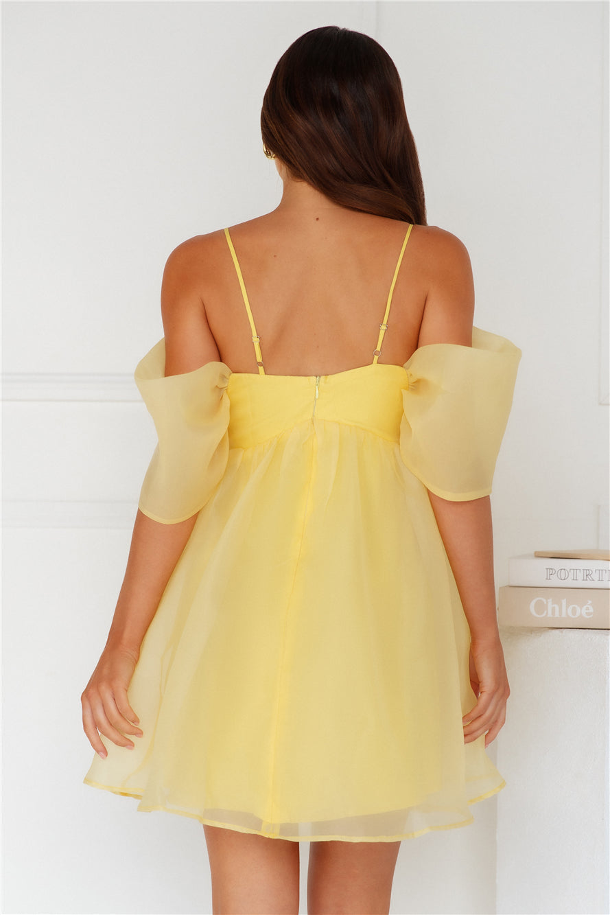 Embracing Formality Mini Dress Yellow