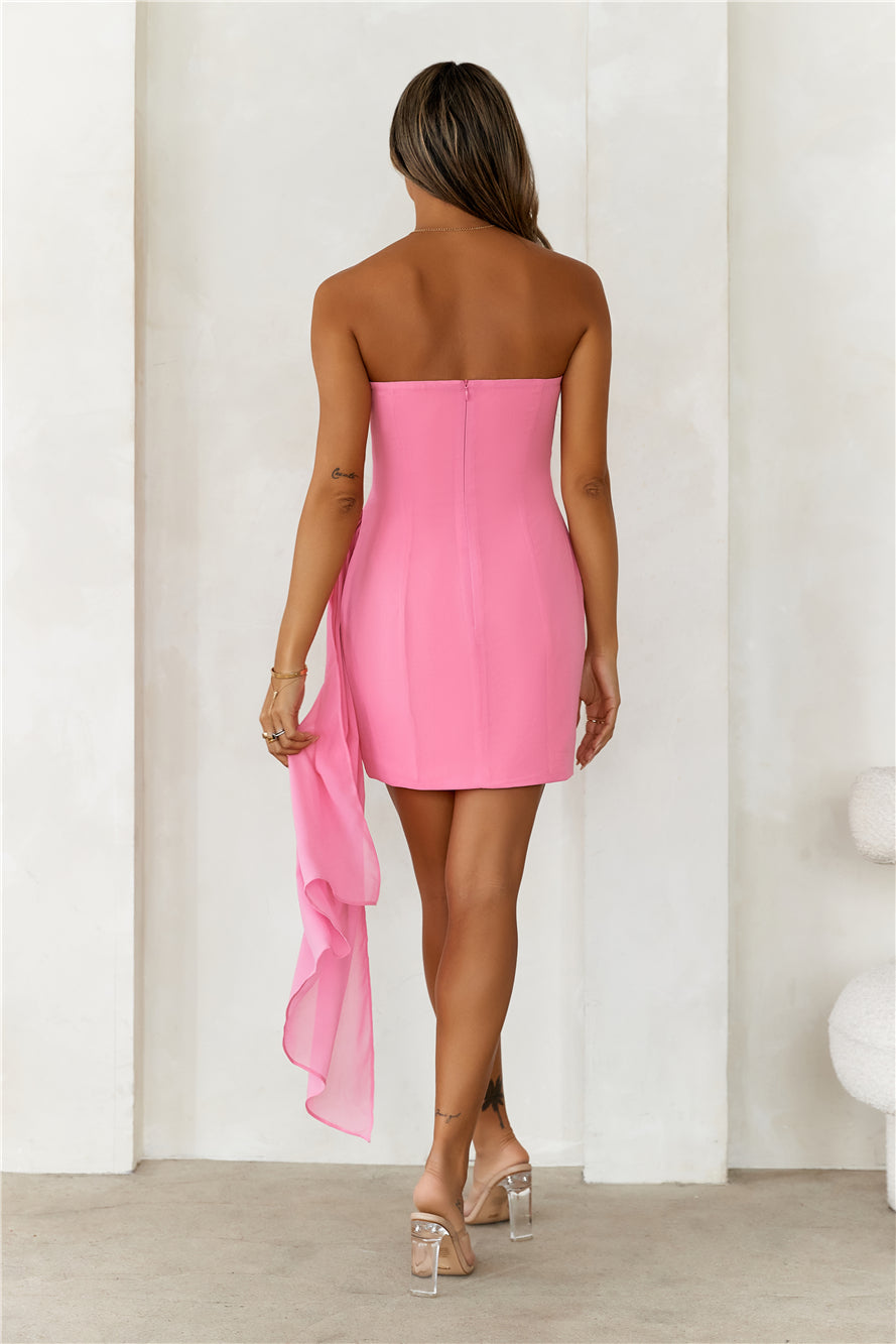 HELLO MOLLY Stars Are Shining Strapless Mini Dress Pink