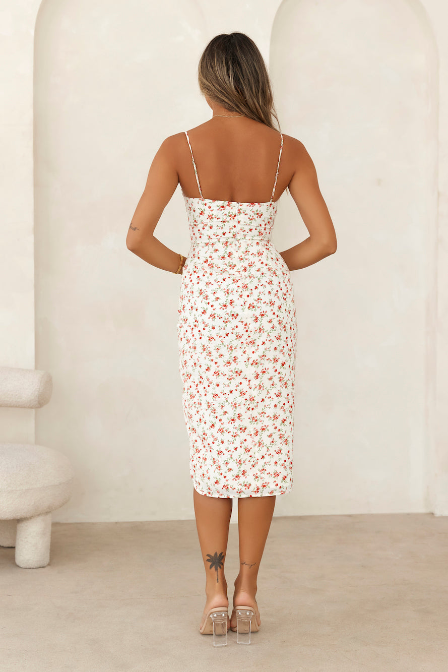 HELLO MOLLY Sweetest Crêpes Midi Dress White
