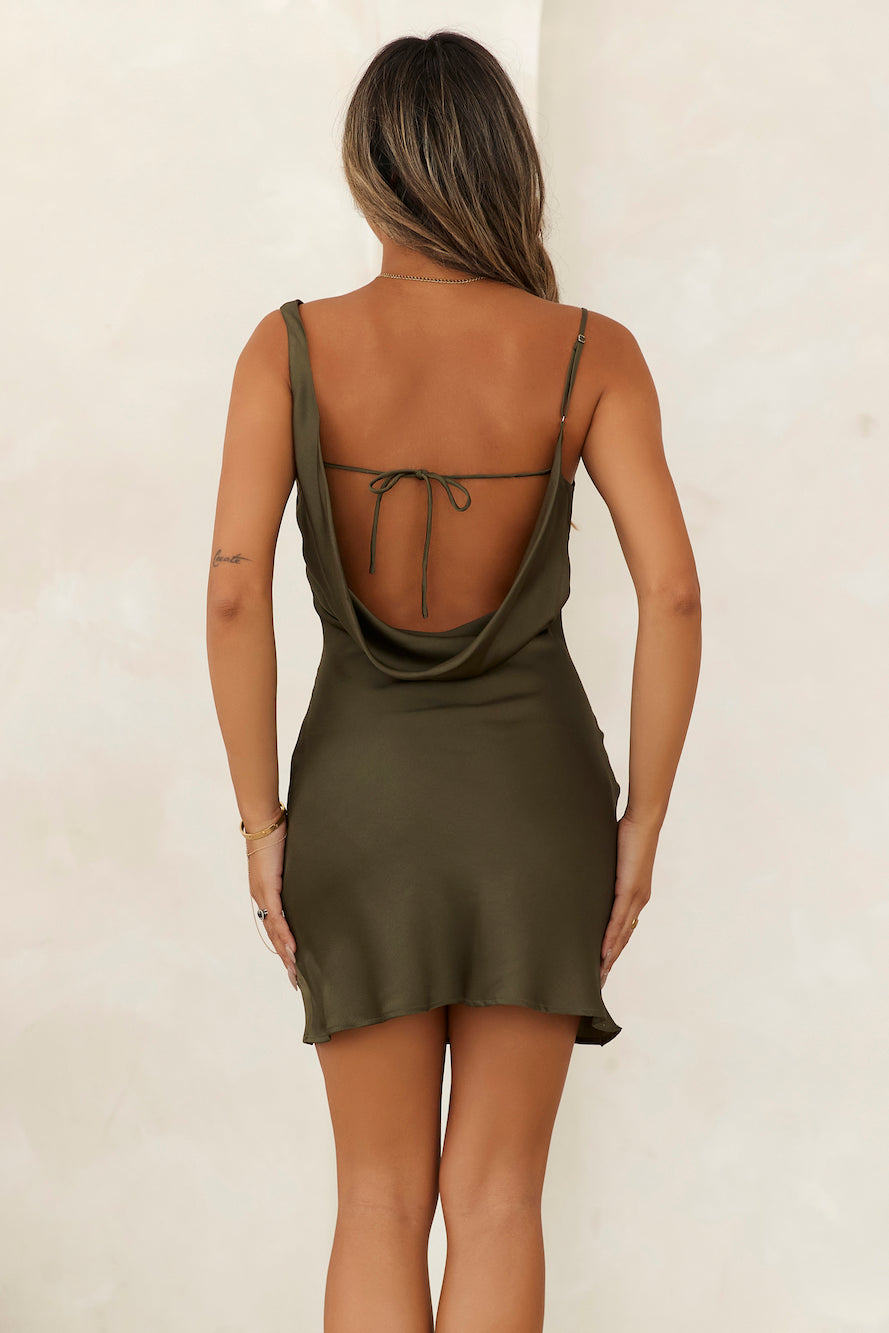 HELLO MOLLY Dreamy Date Night Mini Dress Khaki