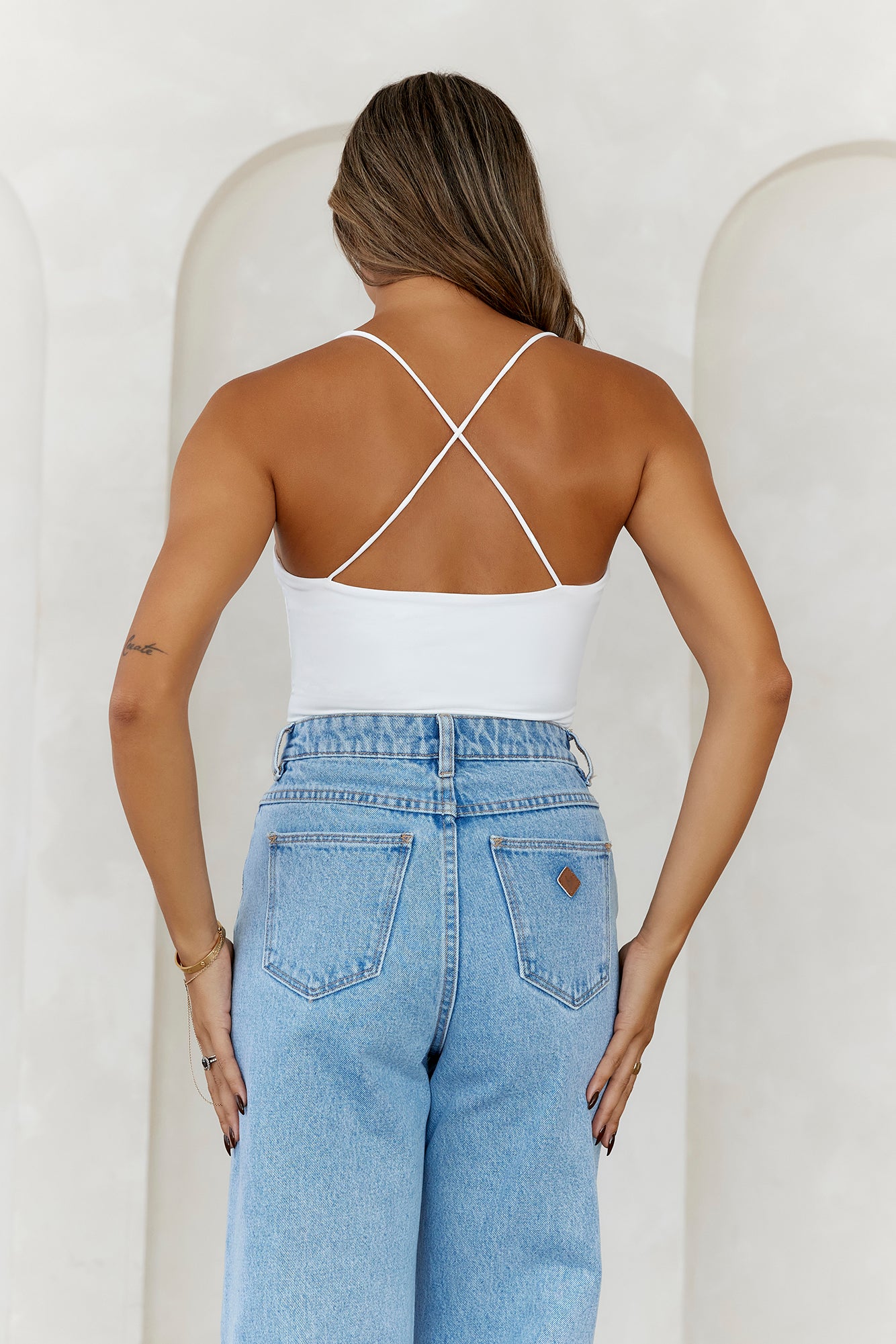 BASE  Day To Night Longline Top White