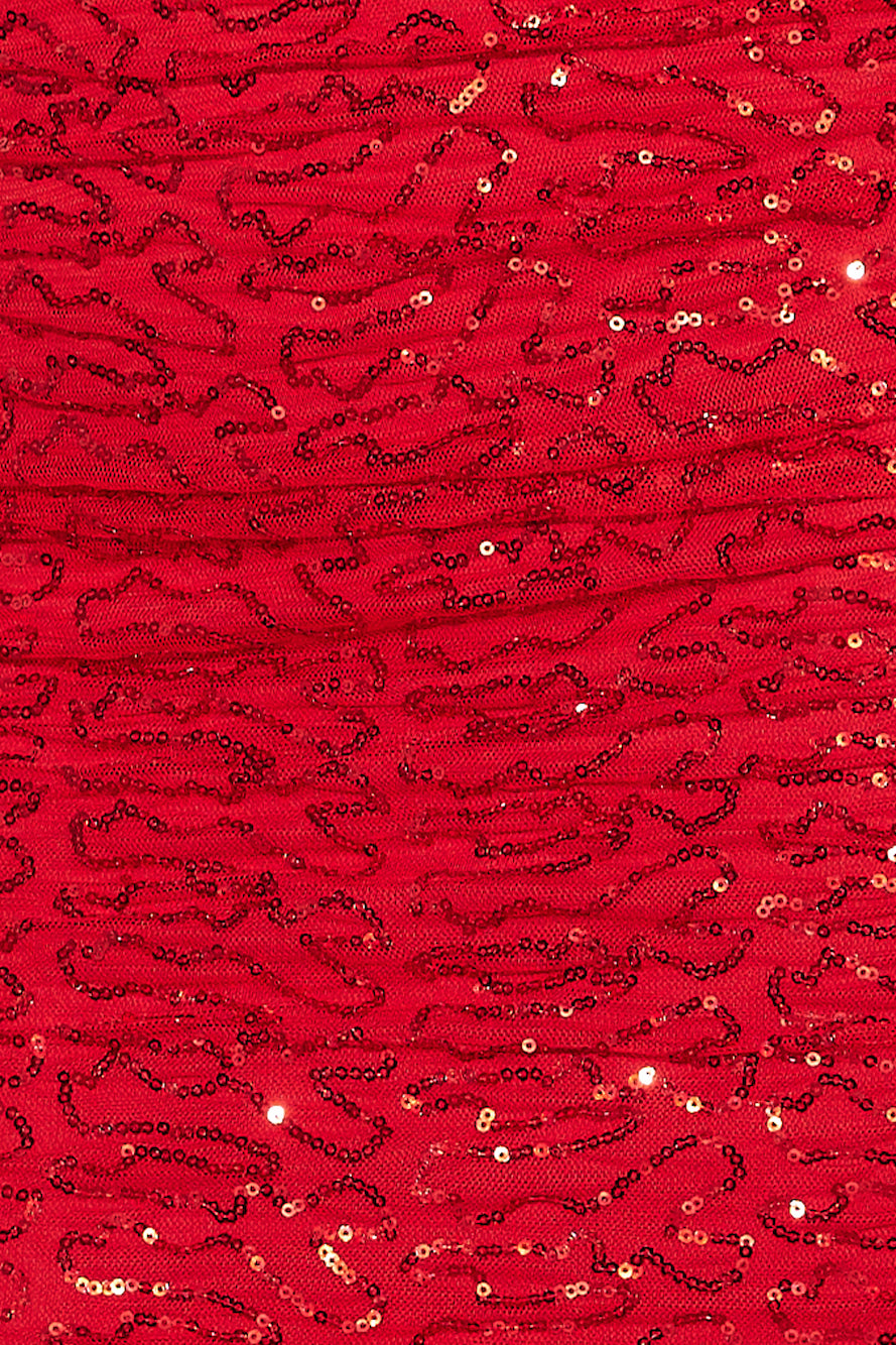 Princess Sparkle Sequin Maxi Dress Red