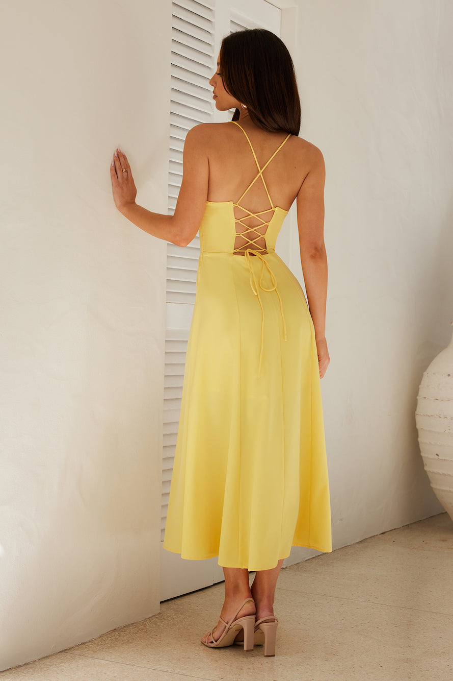 Ocean Horizon Midi Dress Yellow