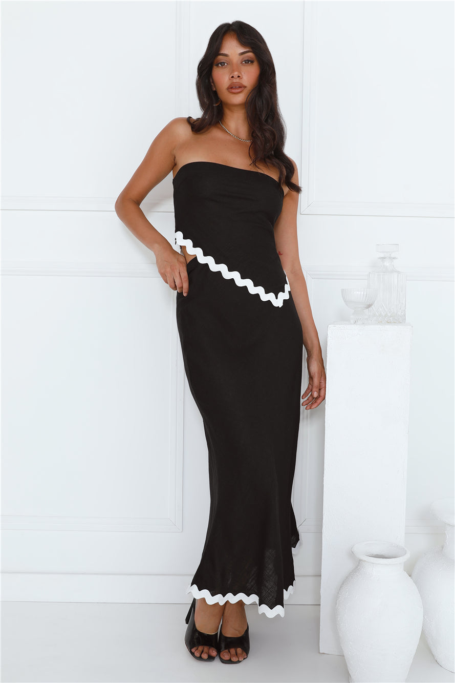 Touch Of Sass Strapless Crop Top Black