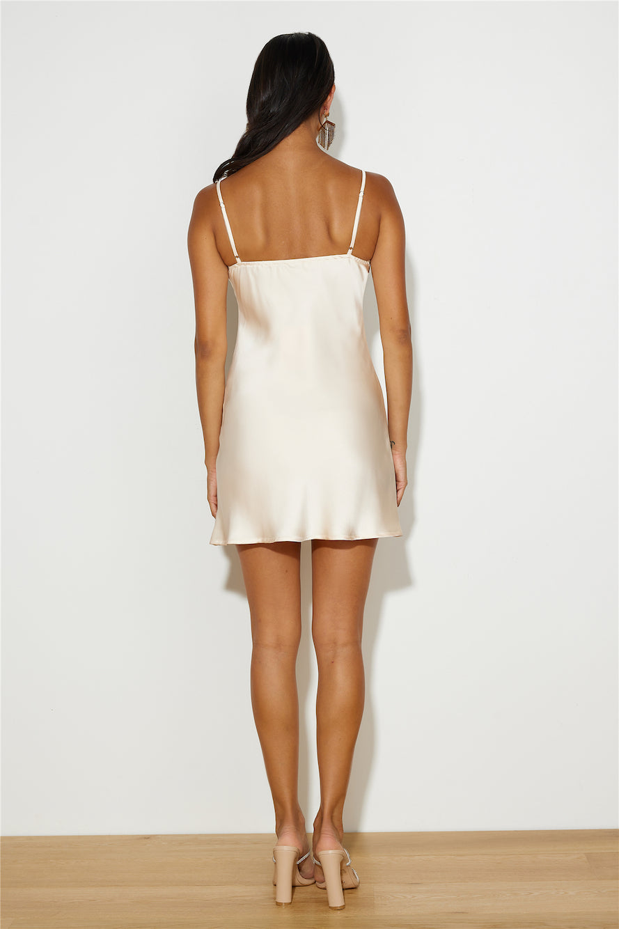 She's The Star Mini Dress Champagne