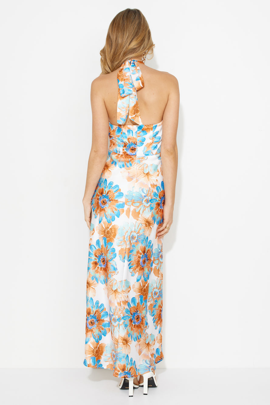 Floating Dreams Satin Maxi Dress White