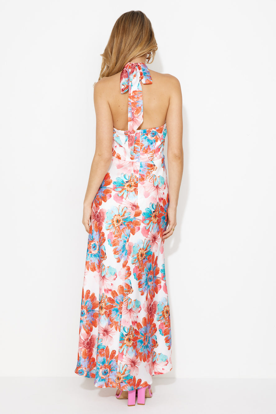 Floating Dreams Satin Maxi Dress Red