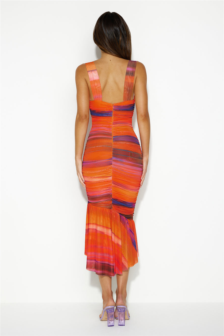 Styled To Perfection Midi Dress Orange
