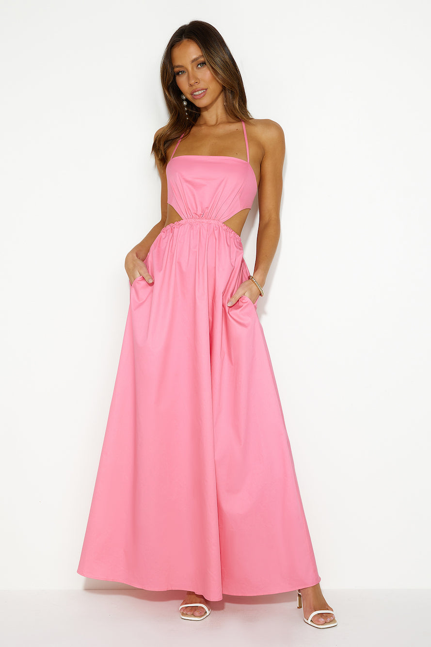 HELLO MOLLY Should We Go Maxi Dress Pink