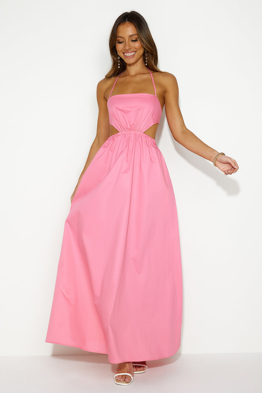 HELLO MOLLY Should We Go Maxi Dress Pink