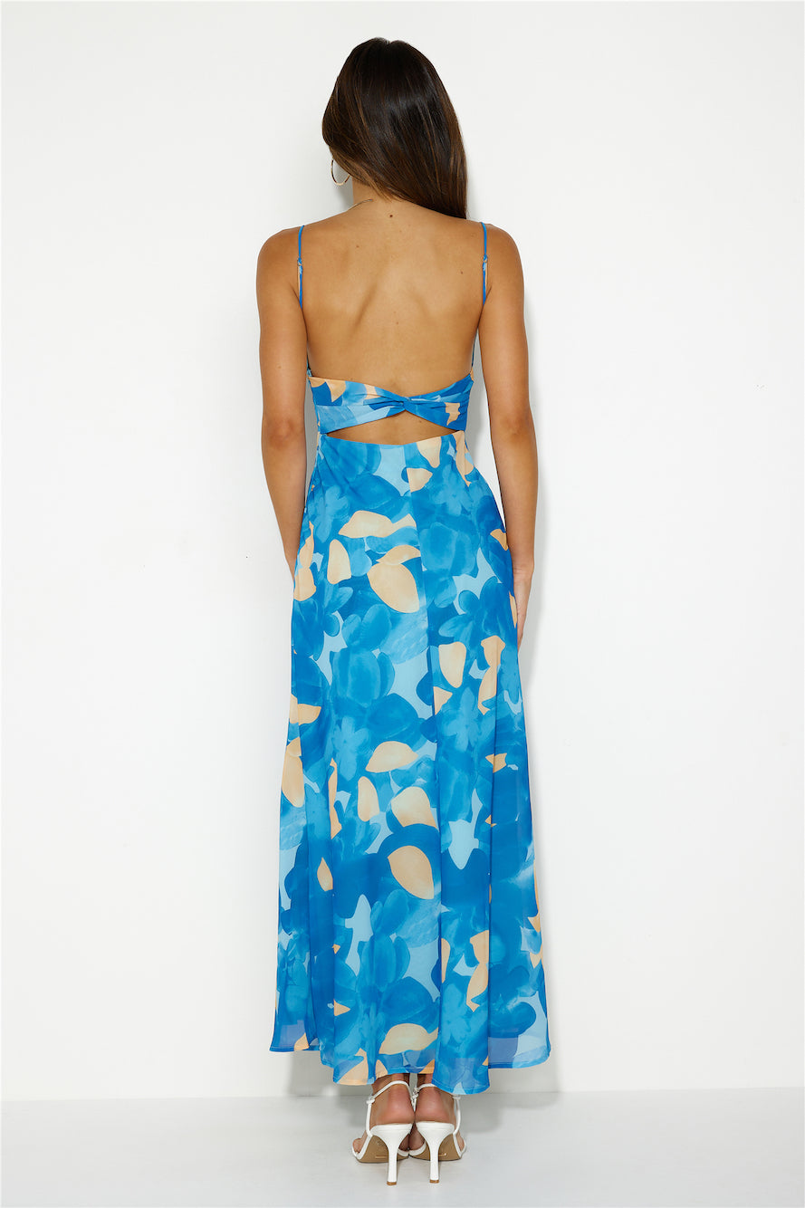 Nimble Fortune Midi Dress Blue
