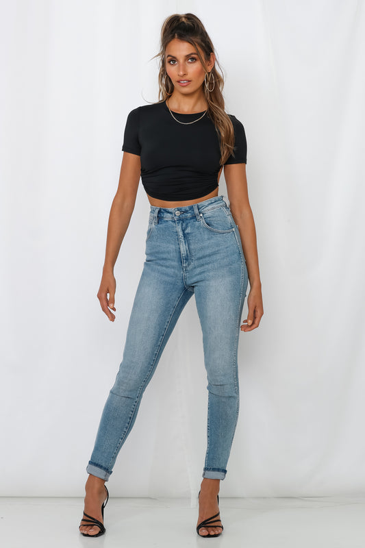 You And No One Else Crop Tee Black